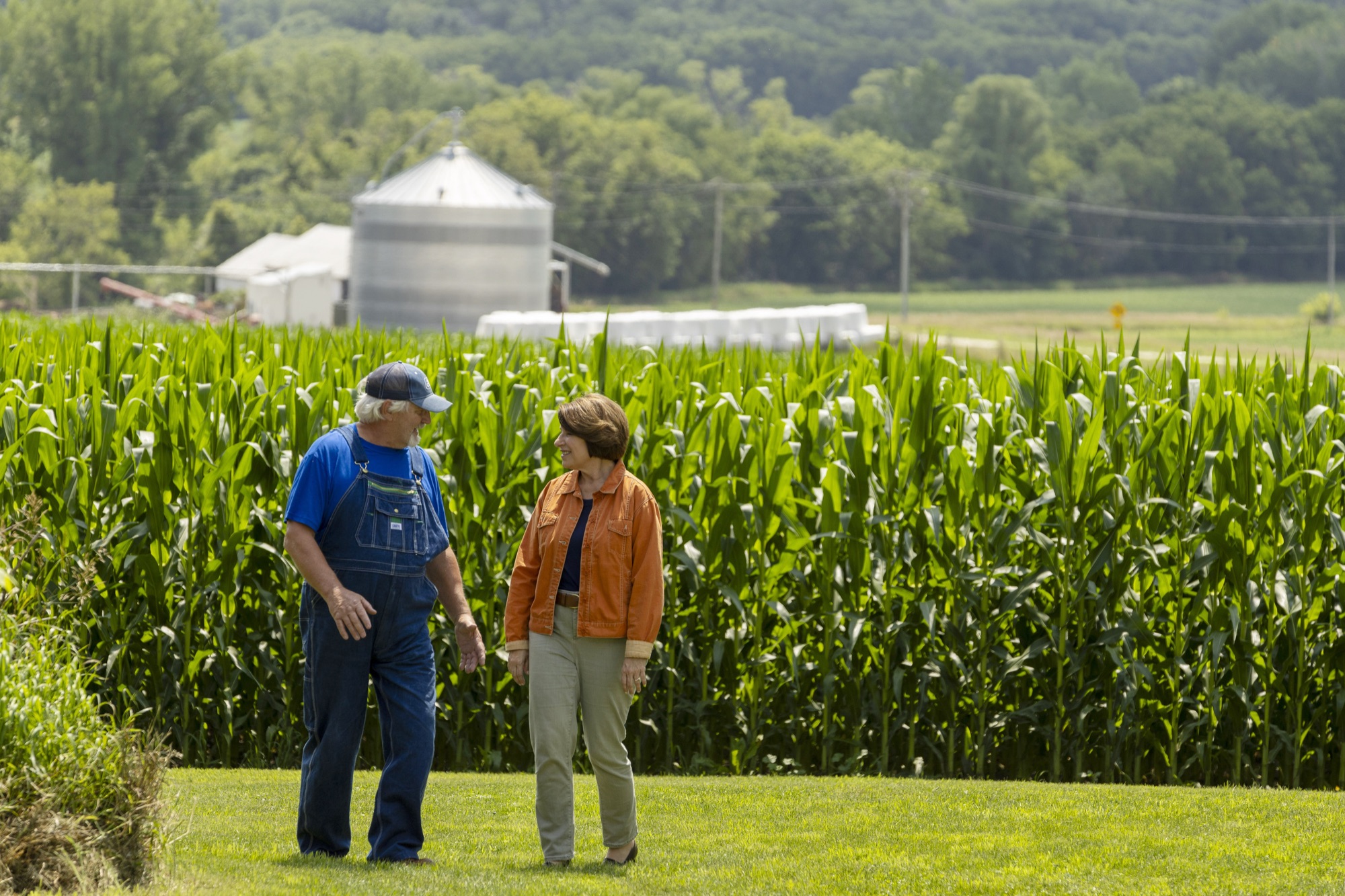 Amy Klobuchar at a Minnesota farm